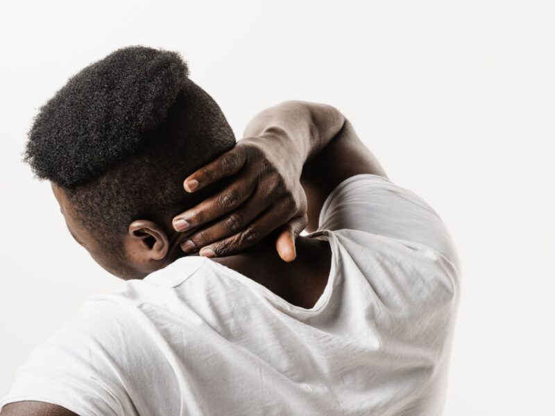 A man with Cervical spondylosis