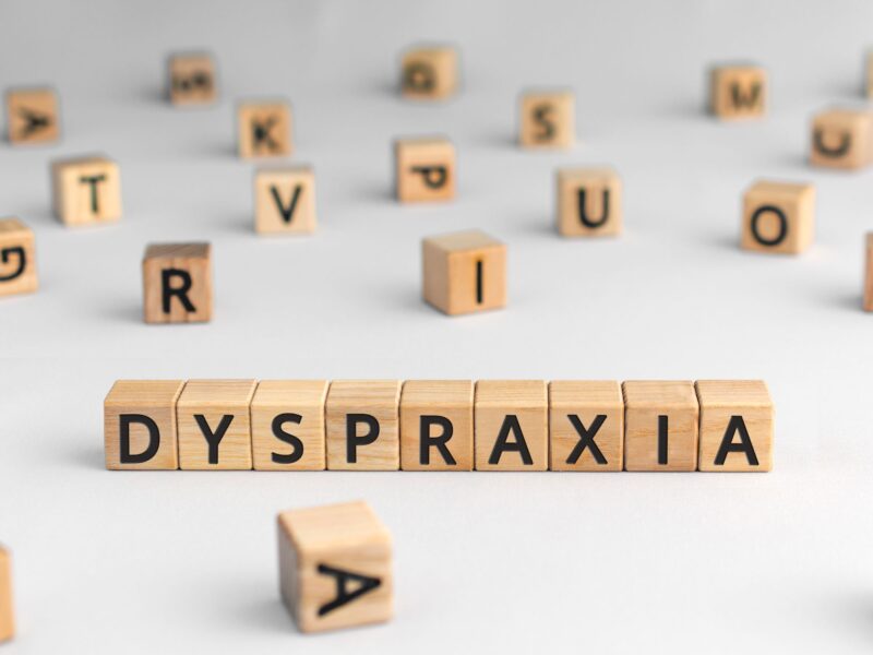 Dyspraxia words on tiles