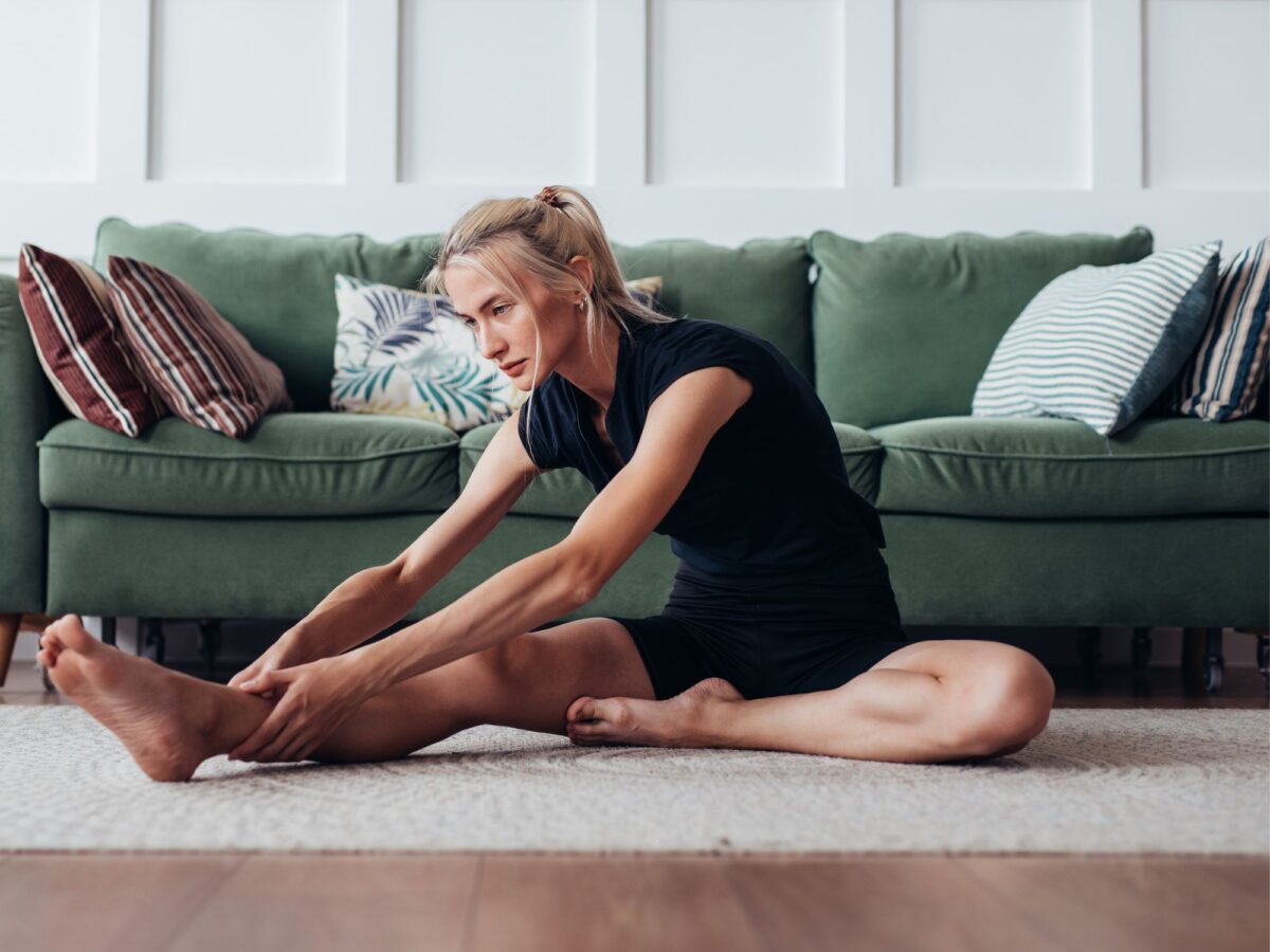 Woman doing stretches