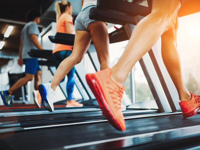 Running on a treadmill